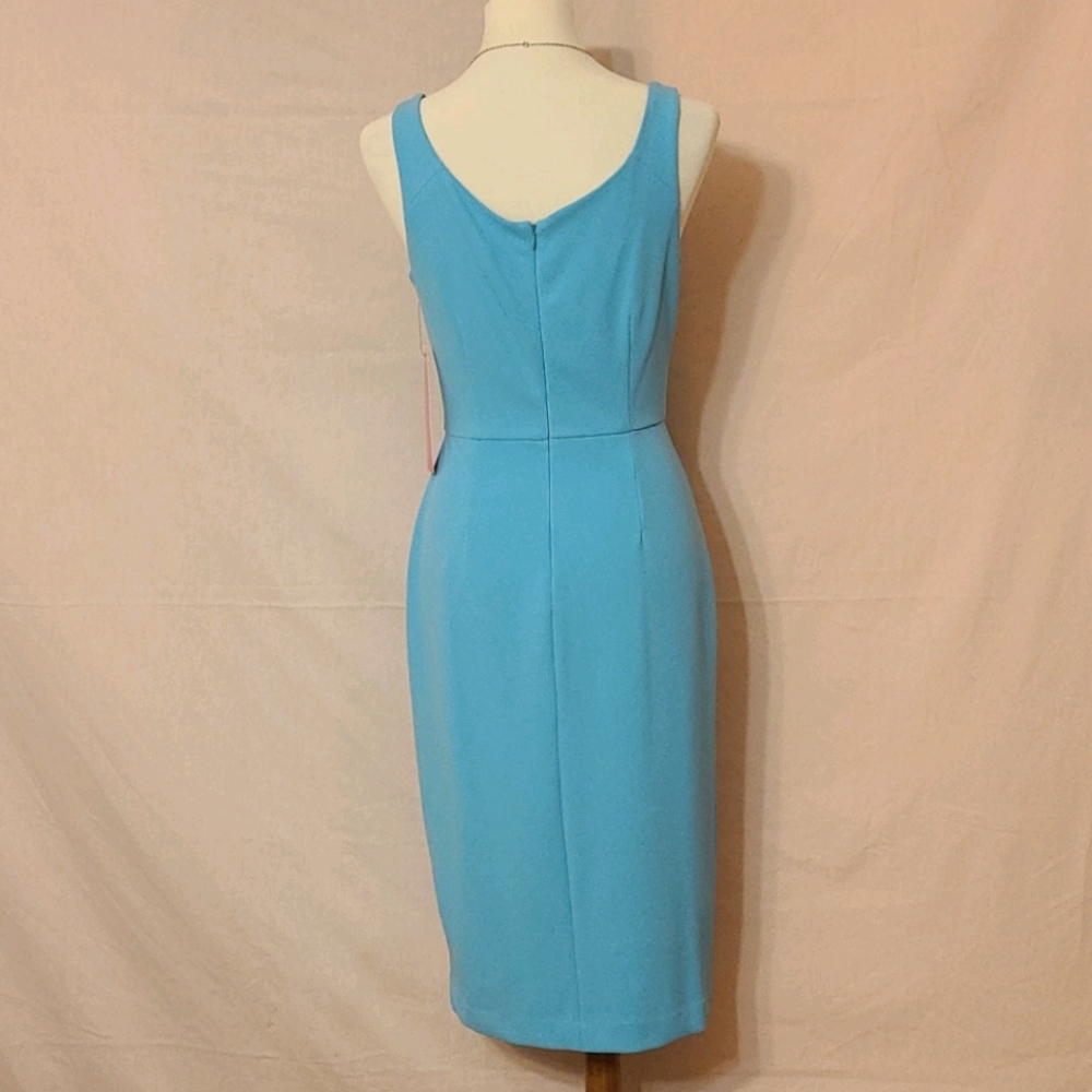 Betsey Johnson Teal Blue Sleeveless Sheath Dress - Picture 4 of 5